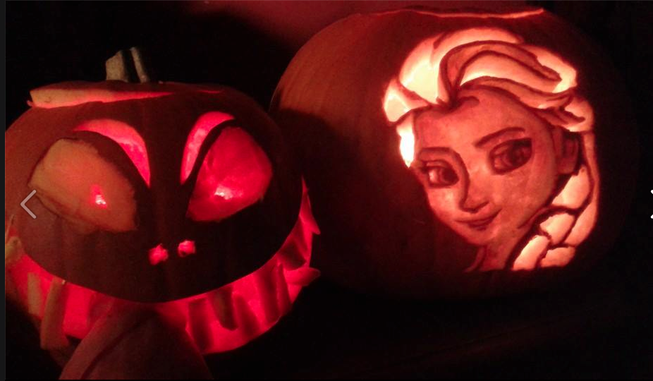 pumpkin with Elsa carved into it – Circles in the Sand